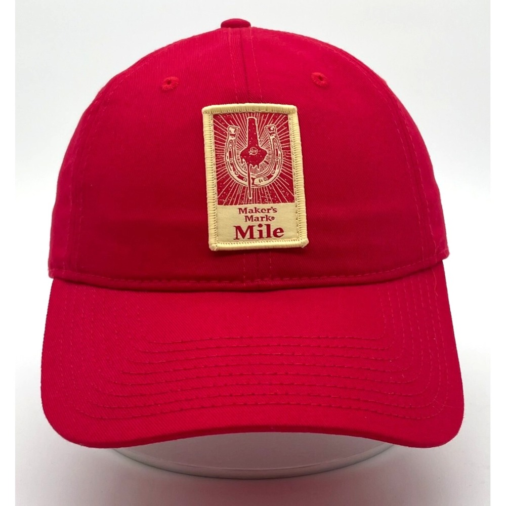 Maker's Mark Mile Cap‎ Men's One Size Fits Red Adjustable Strapback Baseball Hat